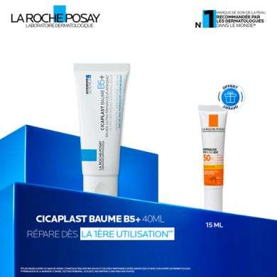 LA ROCHE POSAY OFFRE CICAPLAST BAUME REPARATEUR 40ML B5+ + ANTHELIOS UVMUNE 400 SPF 50+ FLUIDE 15 ML OFFERT