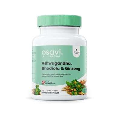 OSAVI ASHWAGANDHA + RHODIOLA & GINSENG 60 VEGAN CAPSULES