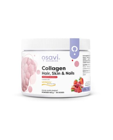 OSAVI COLLAGEN PEPTIDES HAIR SKIN AND NAILS RHUBARB AND STRAWBERRY 150 G