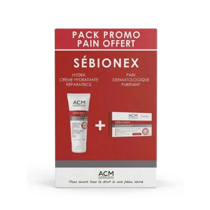 ACM OFFRE SEBIONEX HYDRA CREME REPARATRICE 40 ML + PAIN DERMATOLOGIQUE PURIFIANT OFFERT