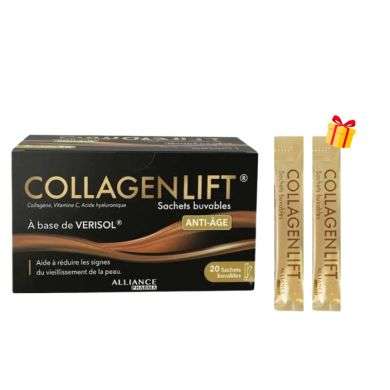 ALLIANCE PHARMA OFFRE COLLAGENLIFT ANTI AGE A BASE DE VERISOL 20 SACHETS + 2 SACHETS OFFERTS