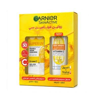 GARNIER OFFRE FAST BRIGHT SERUM NETTOYANT VIT C 100ML + ECRAN SERUM SPF50