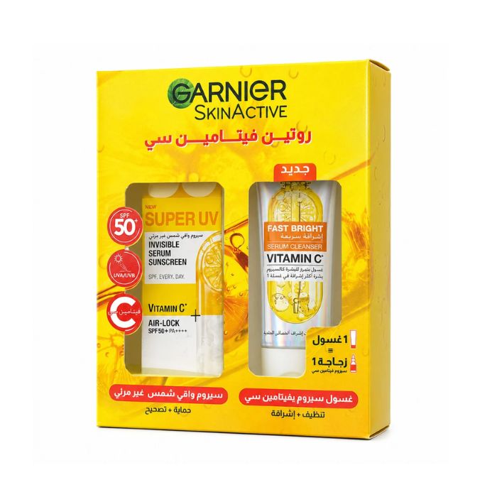 GARNIER OFFRE FAST BRIGHT SERUM NETTOYANT VIT C 100ML + ECRAN SERUM SPF50