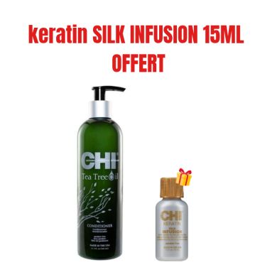 CHI OFFRE HUILE ARBRE DE THE APRES SHAMPOOING 340 ML + KERATIN SILK INFUSION 15 ML OFFERT