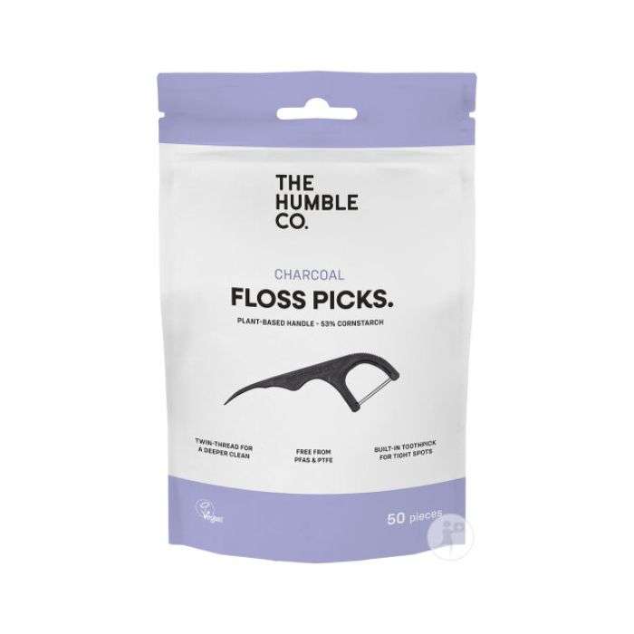 THE HUMBLE CO FIL DENTAIRE CHARBON PICKS 50 PIECES