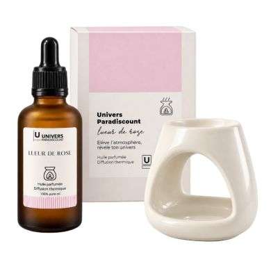UNIVERSPARADISCOUNT HUILE PARFUMEE DIFFUSION THERMIQUE LUEUR DE ROSE 50 ML
