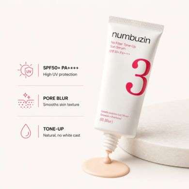NUMBUZIN NO FILTER TONE UP SUN SERUM SPF 50+ PA++++ 01 BLUR 50 ML