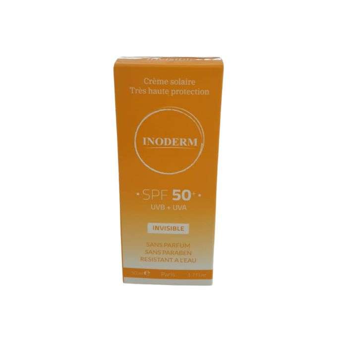 INODERM SPF 50+ CREME SOLAIRE TRES HAUTE PROTECTION INVISIBLE 50 ML 