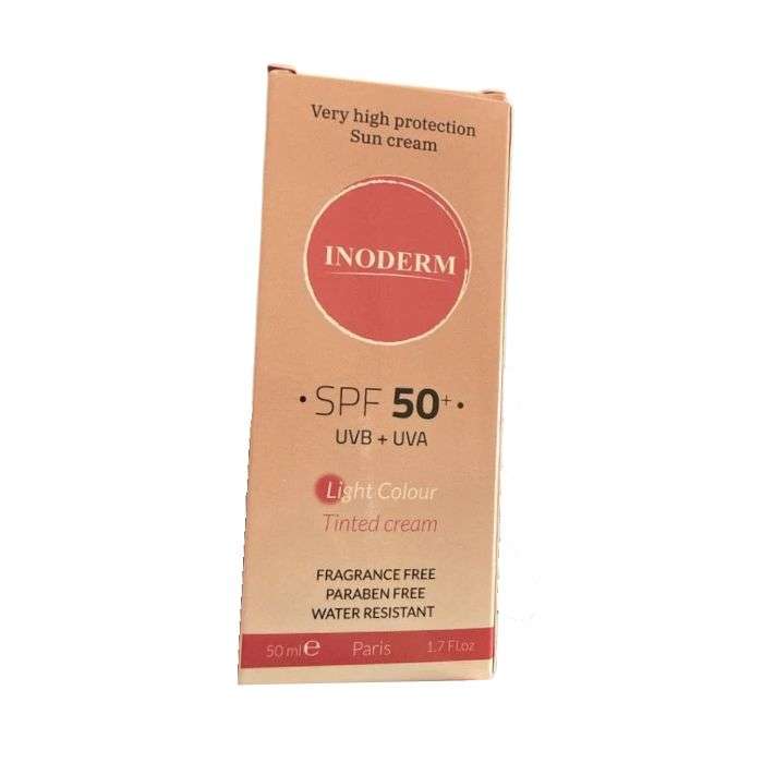 INODERM CREME SOLAIRE SPF 50+ CREME TEINTE LIGHT 50 ML