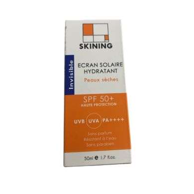 SKINING ECRAN SOLAIRE HYDRATANT INVISIBLE PEAUX SECHES SPF 50+ 50 ML