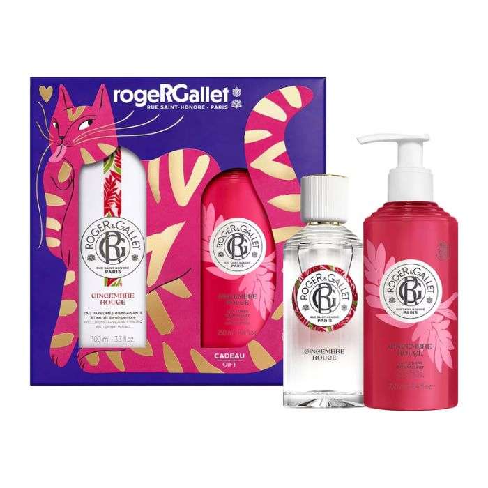 ROGER ET GALLET OFFRE GINGEMBRE ROUGE EAU PARFUMEE BIENFAISANTE 100ML + LAIT CORPS GINGEMBRE ROUGE 250 ML OFFERT