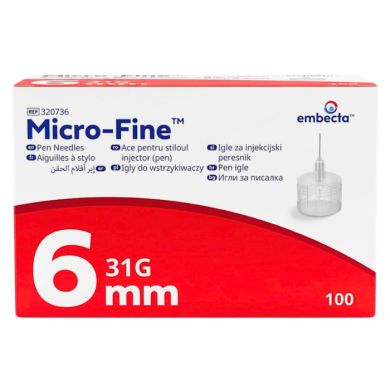 EMBECTA MICRO FINE 100 AIGUILLES A STYLO 6 MM x 31 G