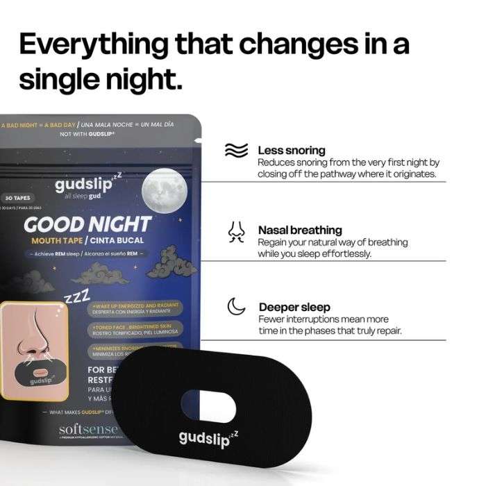 GUDSLIP GOOD NIGHT TAPE BOUCHE 30 UNITES