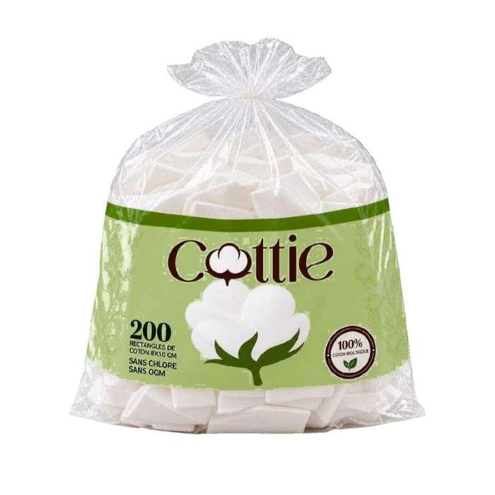 COTTIE 200 RECTANGLES DE COTON 100% BIO