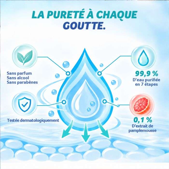MAMMIA PURE WATER LINGETTES BEBE PACK DE 4 PAQUETS DE 60 LINGETTES