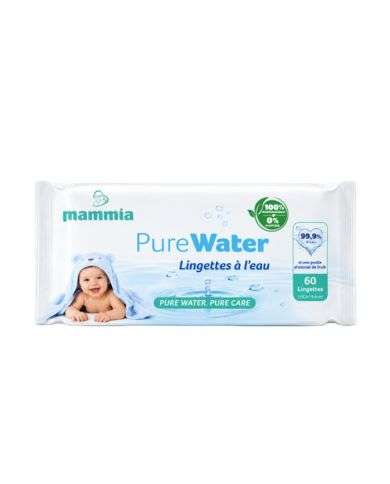 MAMMIA PURE WATER LINGETTES BEBE 60 UNITES