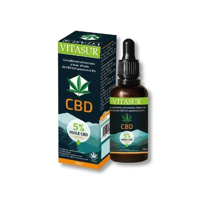 VITASUR COMPLEMENT ALIMENTAIRE A BASE D HUILE DE CBD FULL SPECTRUM A 5% 30 ML