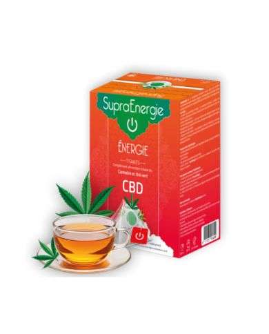 SUPRA ENERGIE INFUSION ENERGIE CBD COMPLEMENT ALIMENTAIRE A BASE DE CANNABIS ET THE VERT 10 SACHETS