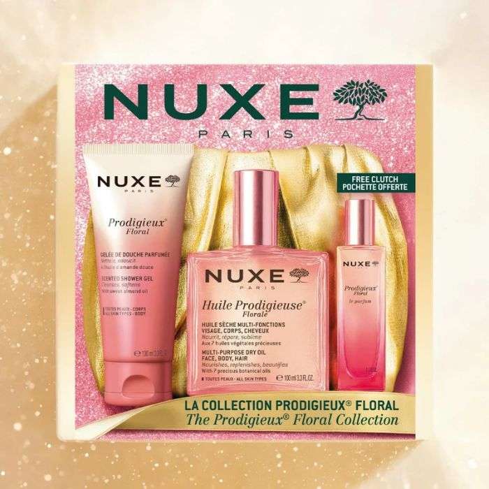 NUXE COFFRET LA COLLECTION PRODIGIEUX FLORAL AVEC POCHETTE OFFERTE