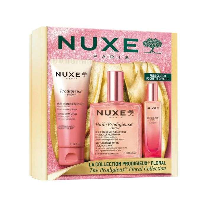 NUXE COFFRET LA COLLECTION PRODIGIEUX FLORAL AVEC POCHETTE OFFERTE