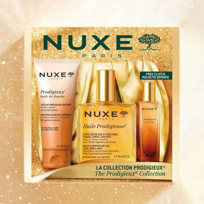 NUXE COFFRET LA COLLECTION PRODIGIEUX AVEC POCHETTE OFFERTE