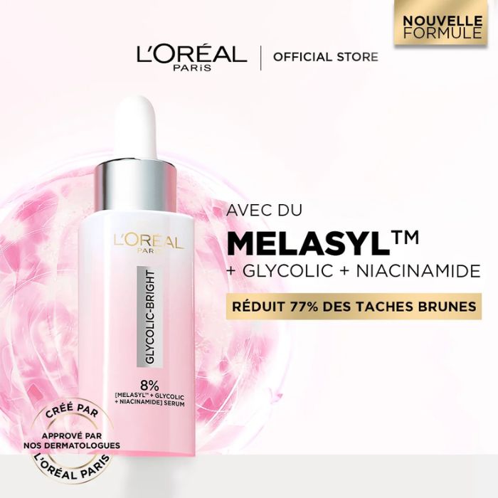 L'OREAL PARIS GLYCOLIC BRIGHT SERUM 8% ECLAIRCISSANT ANTI TACHES 30 ML