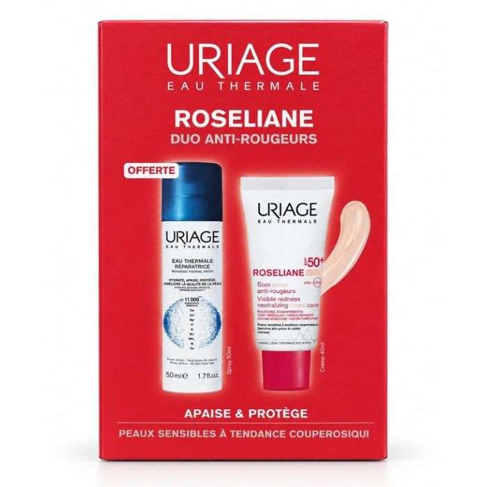 URIAGE OFFRE ROSELIANE CC CREME SPF50+ TEINTE CLAIRE 40 ML + EAU THERMALE REPARATRICE 50 ML OFFERTE