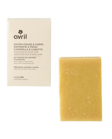 AVRIL SAVON A FROID VISAGE ET CORPS CAMOMILLE ET CAROTTE BIO 100 G