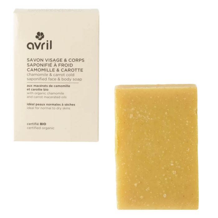 AVRIL SAVON A FROID VISAGE ET CORPS CAMOMILLE ET CAROTTE BIO 100 G