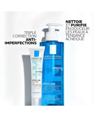 LA ROCHE POSAY OFFRE BLACK FRIDAY ROUTINE ANTI IMPERFECTIONS EFFACLAR GEL MOUSSANT 400 ML ET EFFACLAR DUO+ M + TROUSSE ET GEL MO