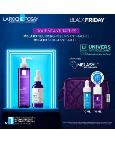 LA ROCHE POSAY OFFRE BLACK FRIDAY ROUTINE ANTI TACHES MELA B3 GEL MICRO PEELING ANTI TACHES 200 ML ET MELA B3 SERUM + TROUSSE ET