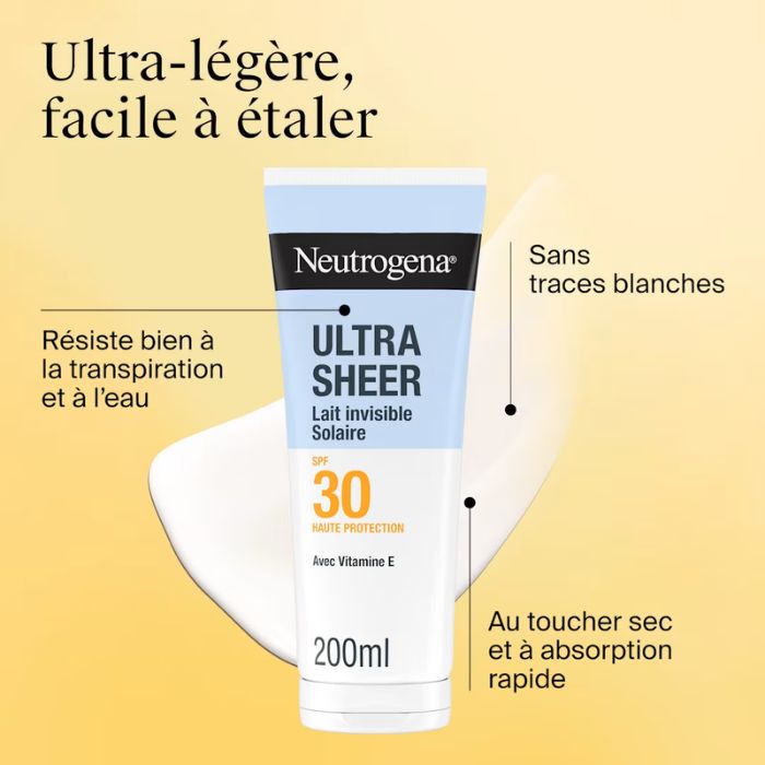 NEUTROGENA ULTRA SHEER LAIT INVISIBLE SOLAIRE SPF 30 HAUTE PROTECTION 200 ML