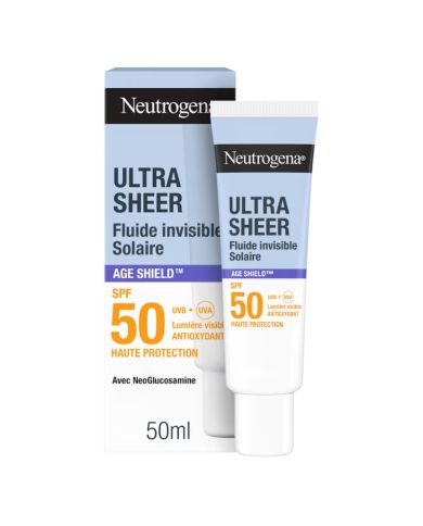NEUTROGENA ULTRA SHEER FLUIDE INVISIBLE SOLAIRE AGE SHIELD SPF 50 REDUIT LES TACHES 50 ML