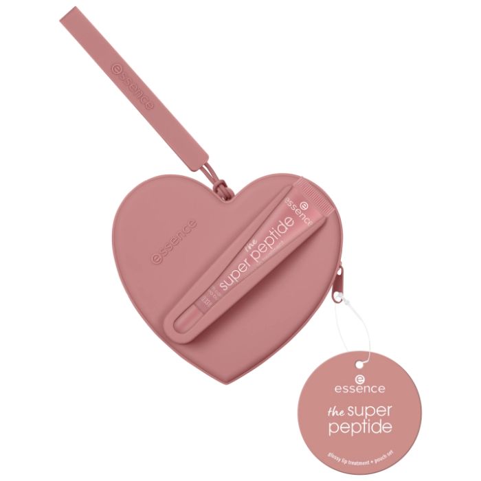 ESSENCE THE SUPER PEPTIDE GLOSSY LIP TREATMENT + POUCH SET