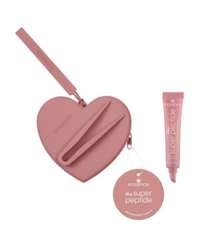 ESSENCE THE SUPER PEPTIDE GLOSSY LIP TREATMENT + POUCH SET