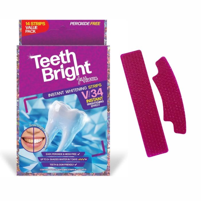 7TH HEAVEN TEETH BRIGHT INSTANT WHITENING STRIPS 14 STRIPS IN 7 SACHETS