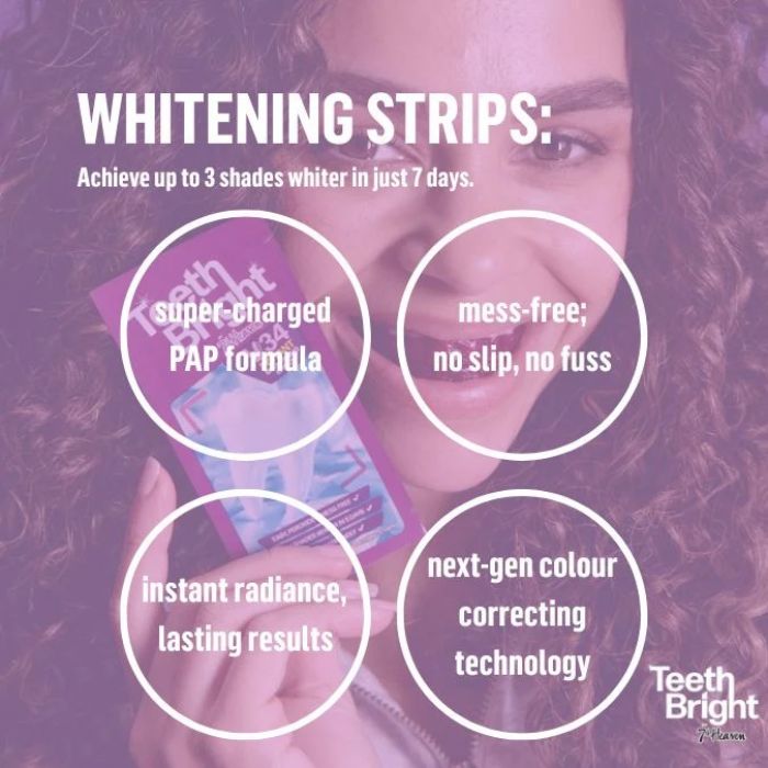7TH HEAVEN TEETH BRIGHT INSTANT WHITENING STRIPS 14 STRIPS IN 7 SACHETS