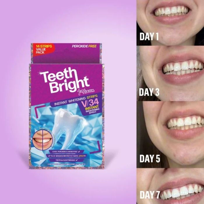 7TH HEAVEN TEETH BRIGHT INSTANT WHITENING STRIPS 14 STRIPS IN 7 SACHETS