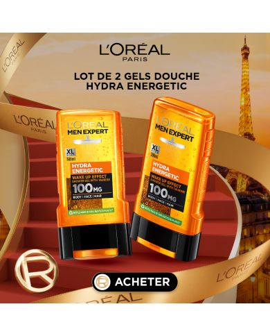 L'OREAL MEN EXPERT LOT 2 GEL HYDRA ENERGETIC TAURINE 300ML