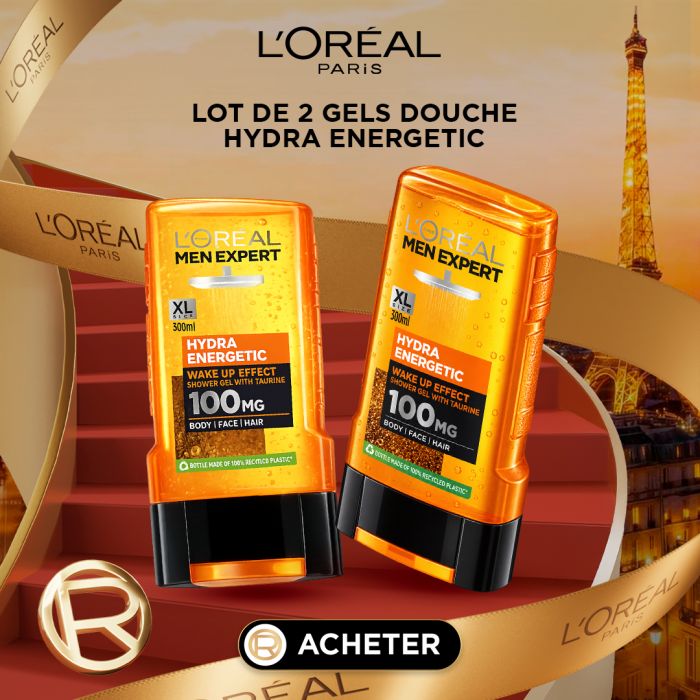 L'OREAL MEN EXPERT LOT 2 GEL HYDRA ENERGETIC TAURINE 300ML