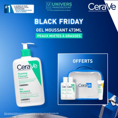 CERAVE OFFRE BLACK FRIDAY GEL MOUSSANT PEAUX NORMALES A GRASSES 473 ML