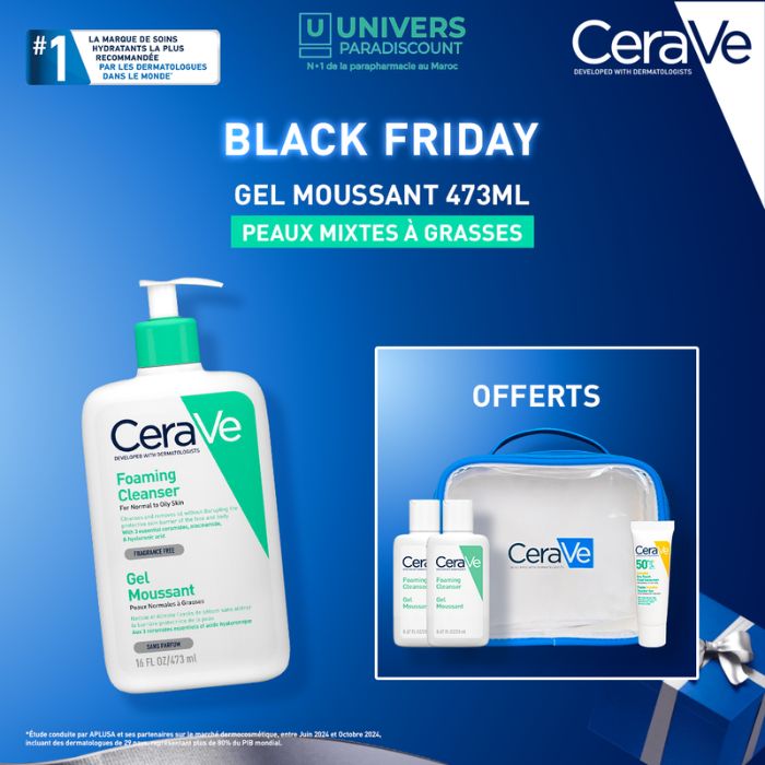 CERAVE OFFRE BLACK FRIDAY GEL MOUSSANT PEAUX NORMALES A GRASSES 473 ML