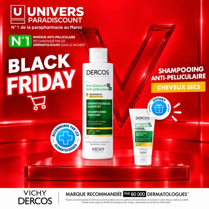 VICHY DERCOS SHAMPOING ANTI PELLICULAIRE DS CHEVEUX SECS 200 ML