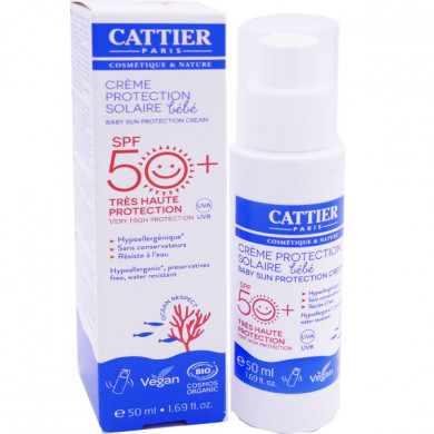 CATTIER Creme Protection Solaire Spf50+ Bio 50ml Bebe