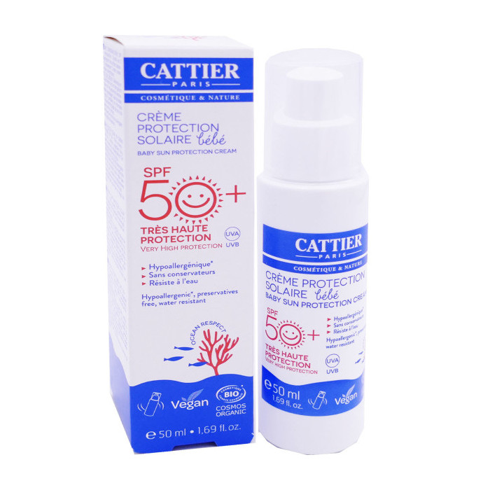 CATTIER Creme Protection Solaire Spf50+ Bio 50ml Bebe