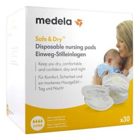 MEDELA SAFE &amp; DRY SUPER 30 COUSSINETS D'ALLAITEMENT A USAGE UNIQUE