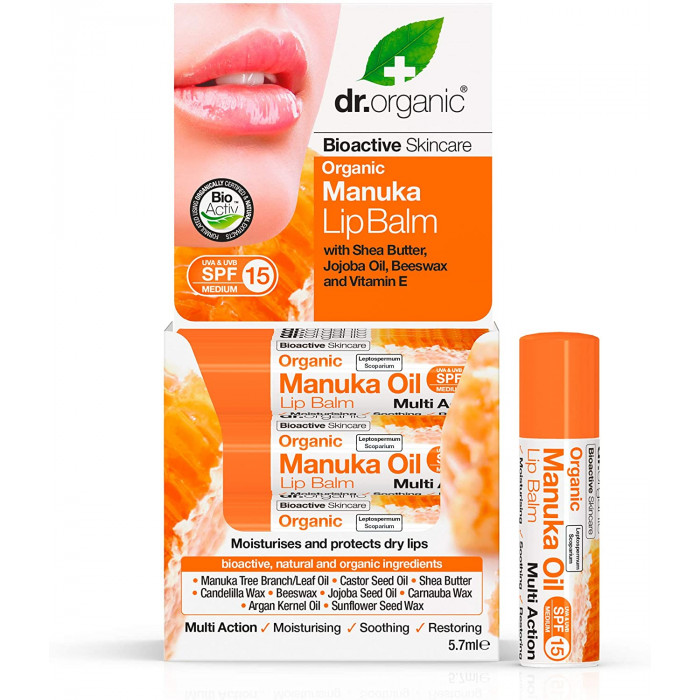 Dr Organic Baume à Lèvres au Miel de Manuka 5,7ml