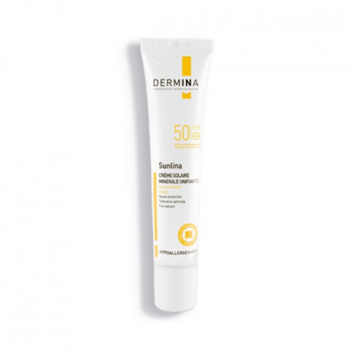 Dermina - Sunlina - Crème Solaire Minéral Unifiante SPF50 40ml
