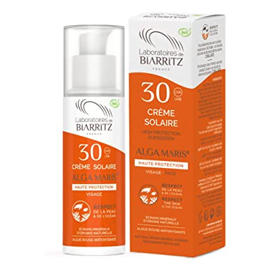 BIARRITZ ALGAMARIS Crème solaire Visage SPF30 certifiée Bio