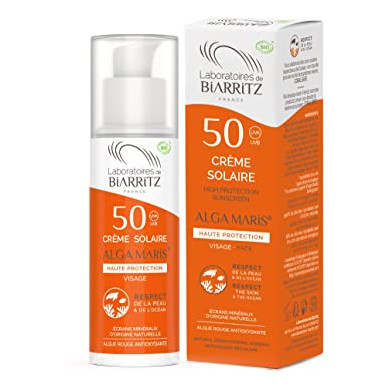 BIARRITZ ALGAMARIS Crème solaire Visage SPF50 certifiée Bio